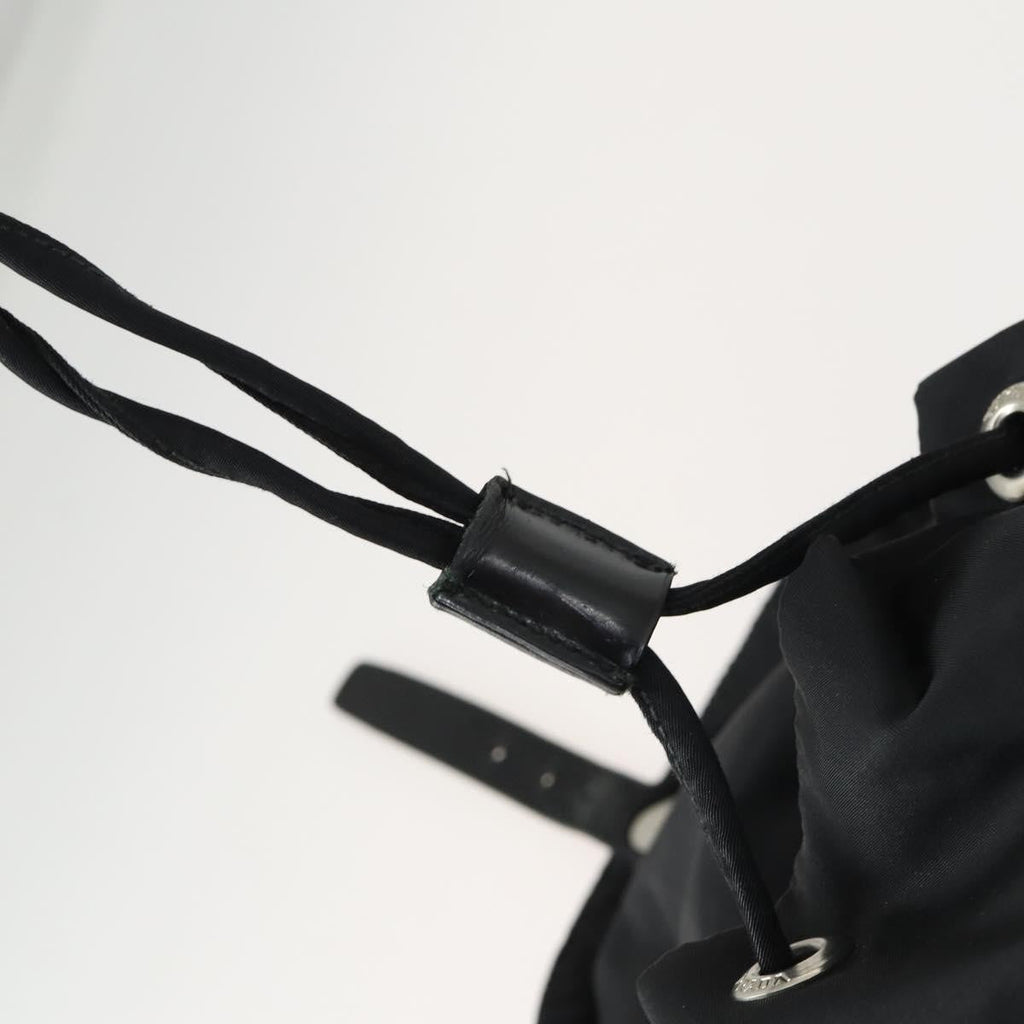 Prada Vela Double Front Pocket Backpack Tessuto With Saffiano Leather Black Nylon Backpack Bag (Pre-Owned)