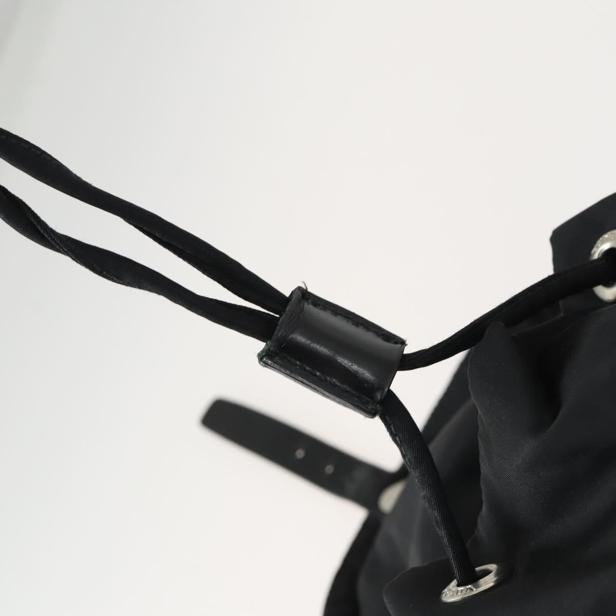 Prada Vela Double Front Pocket Backpack Tessuto With Saffiano Leather Black Nylon Backpack Bag (Pre-Owned)