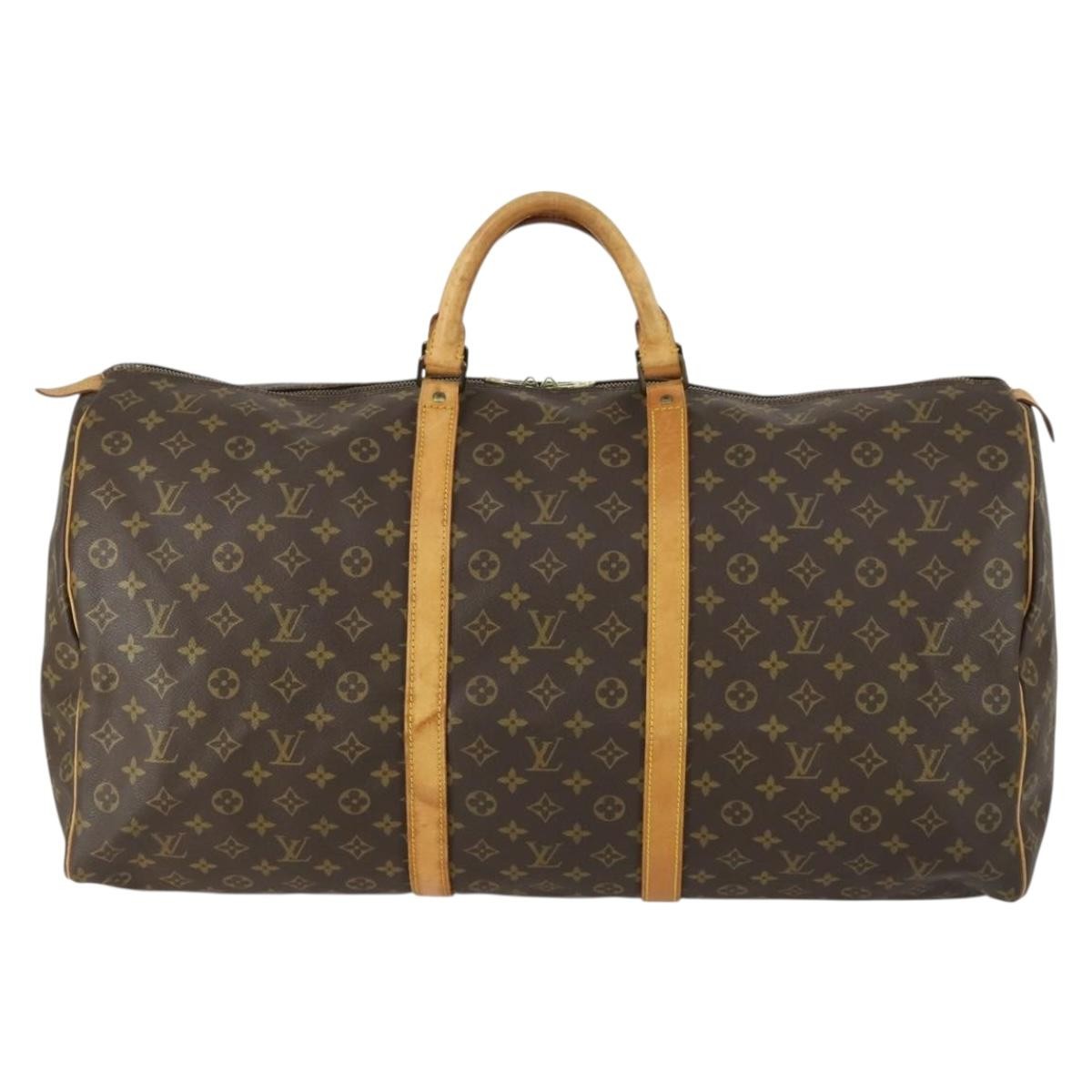 Louis Vuitton Keepall Bag Monogram Canvas Brown Canvas Travel Bag Bag (Pre-Owned)