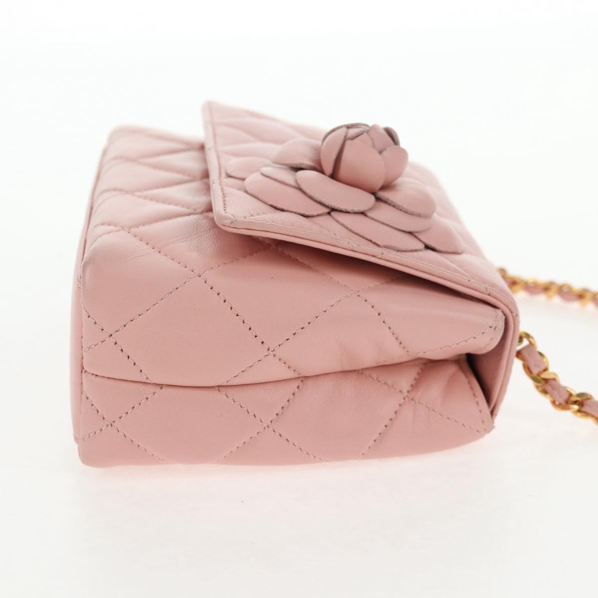 Chanel Vintage Camellia Flap Bag Quilted Lambskin Pink Leather Bag (Pre-Owned)