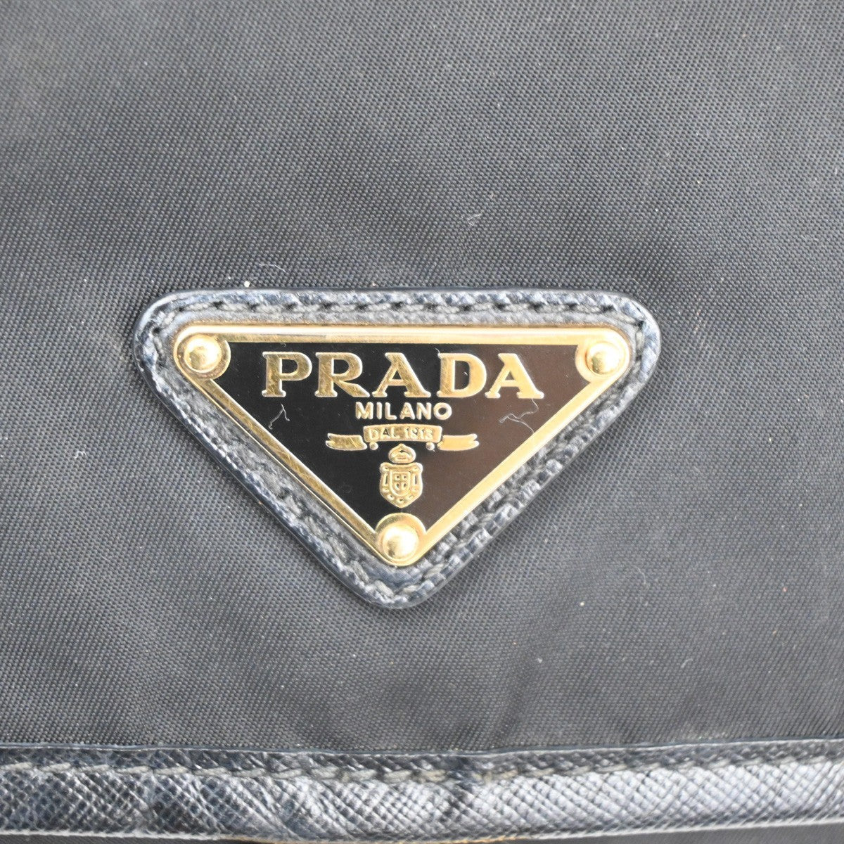Prada Buckle Messenger Bag Tessuto Black Nylon Shoulder Bag Bag (Pre-Owned)