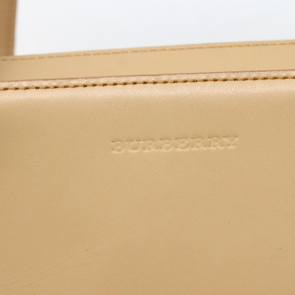 Burberry Vintage Handbag Leather Beige Leather Handbag (Pre-Owned)