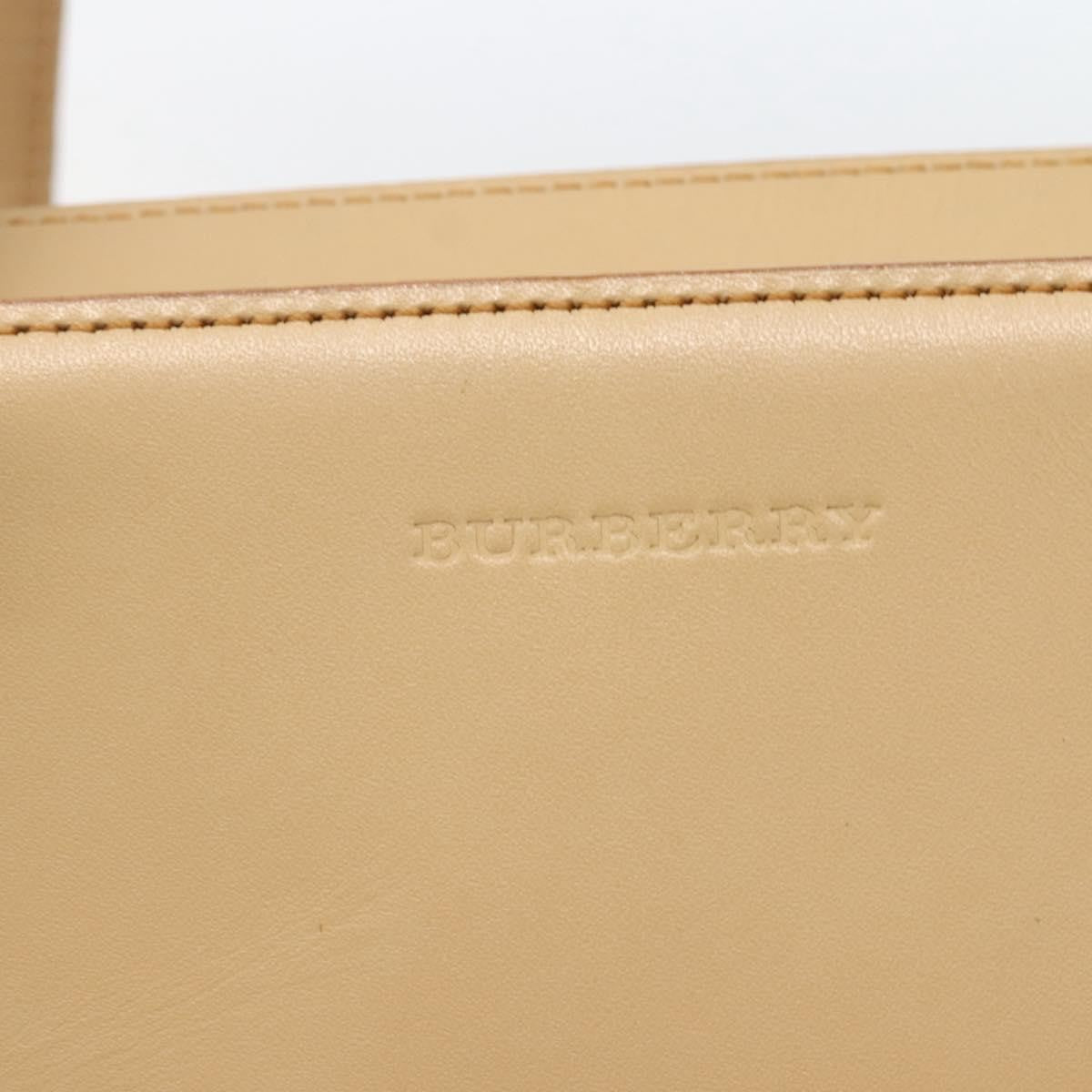 Burberry Vintage Handbag Leather Beige Leather Handbag (Pre-Owned)