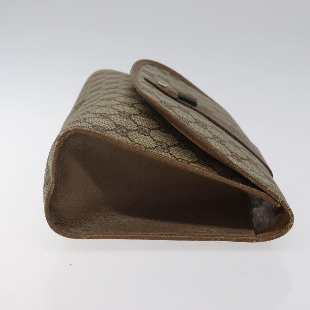 Gucci Sherry Line Pouch Canvas Beige Canvas Clutche & Pouche Bag (Pre-Owned)