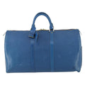 Louis Vuitton Keepall Bag Epi Leather Blue Leather Travel Bag Bag (Pre-Owned)