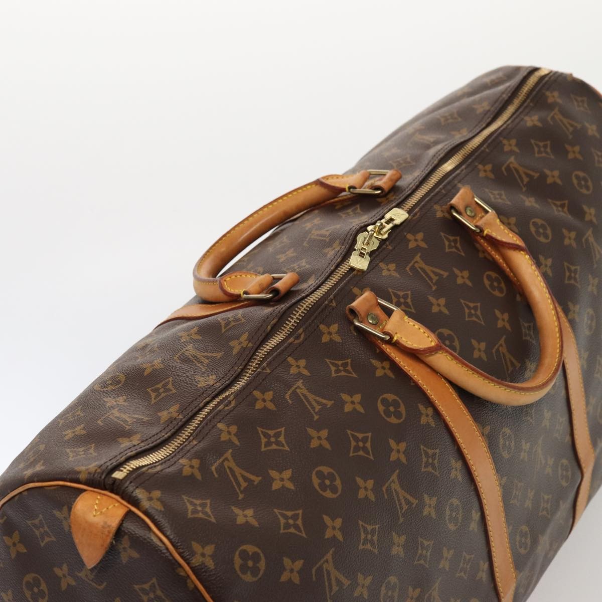 Louis Vuitton Keepall Bag Monogram Canvas Brown Canvas Travel Bag Bag (Pre-Owned)