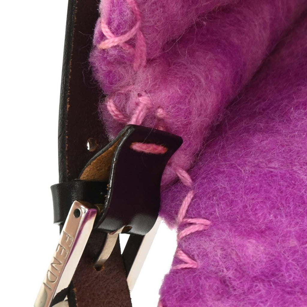 Fendi Baguette Bag Patent Purple Felt,Leather Handbag (Pre-Owned)