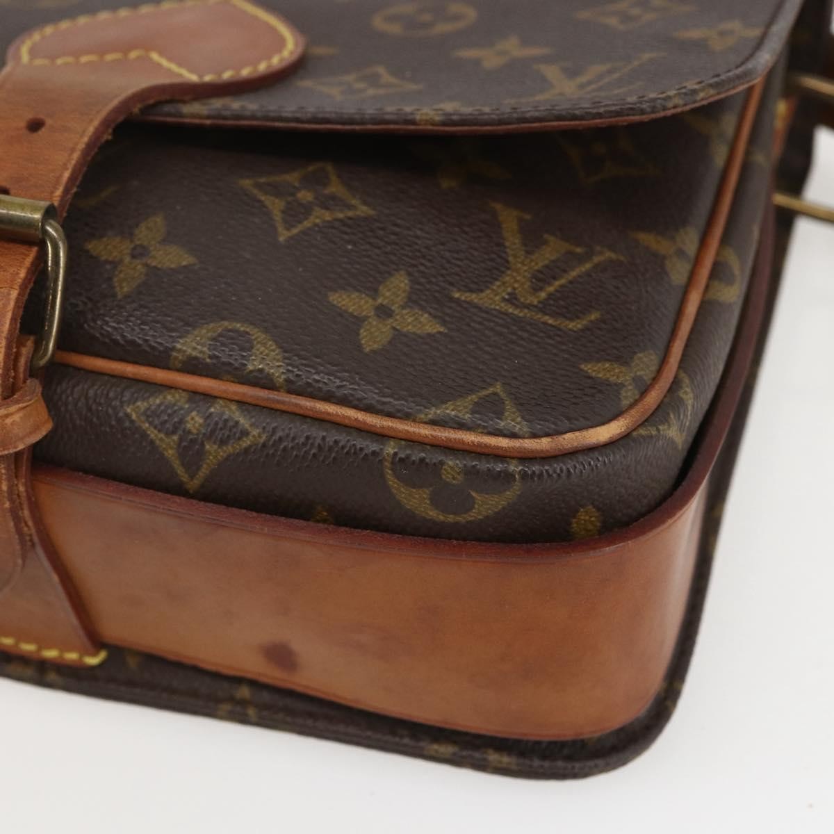 Louis Vuitton Cartouchiere Handbag Monogram Canvas Brown Canvas Shoulder Bag Bag (Pre-Owned)