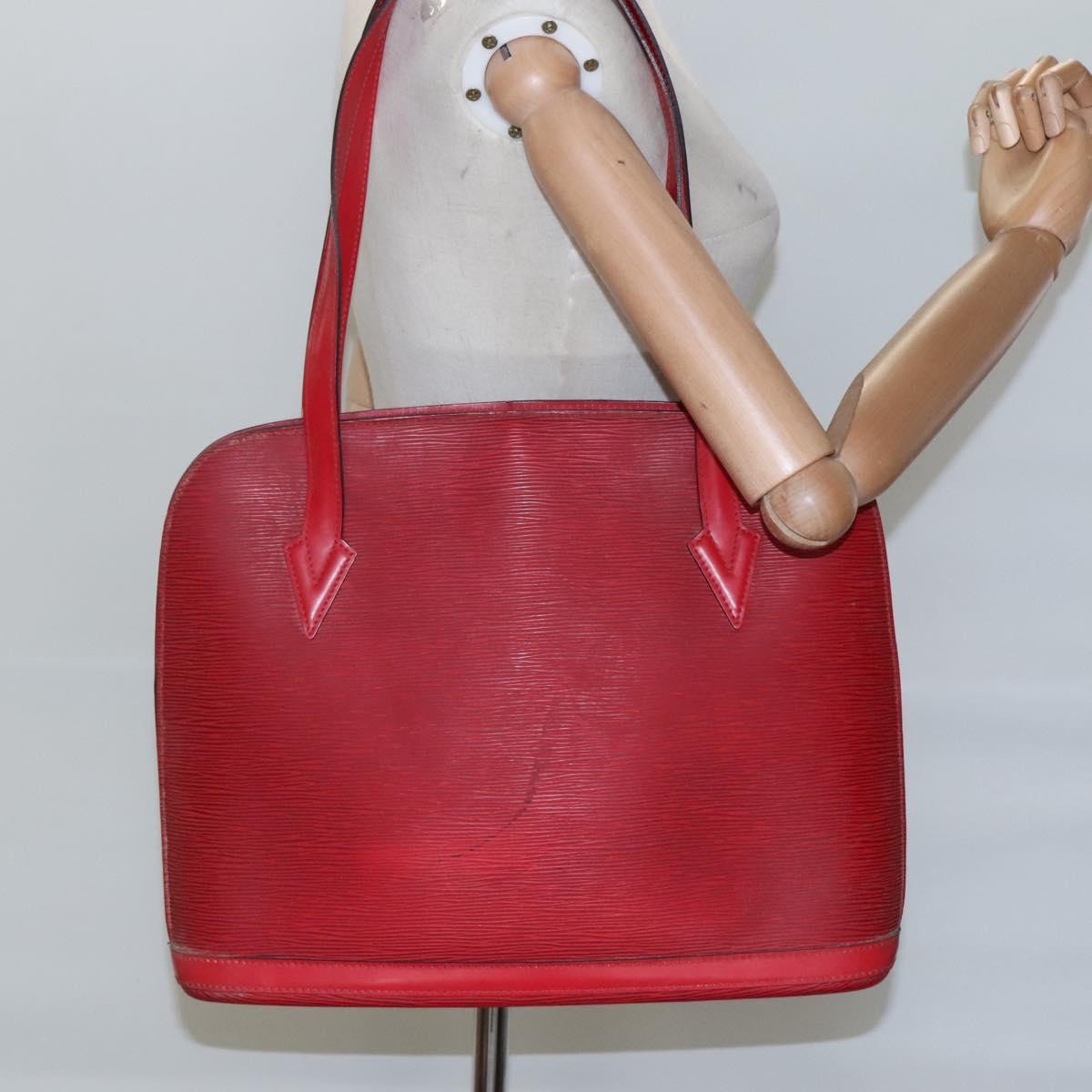 Louis Vuitton Lussac Handbag Epi Leather Red Leather Shoulder Bag Bag (Pre-Owned)