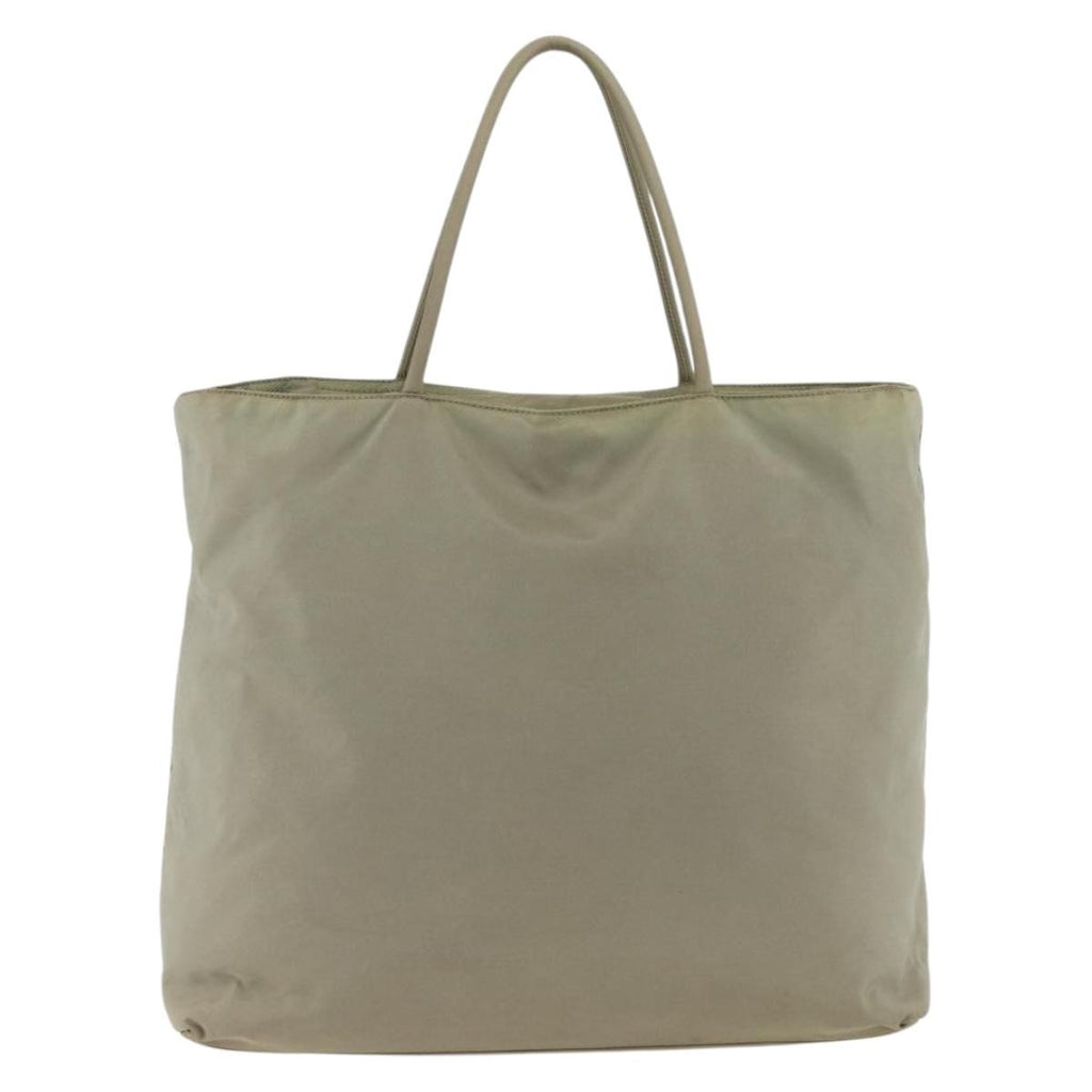 Prada Vintage Tote Tessuto Beige Nylon Tote Bag Bag (Pre-Owned)