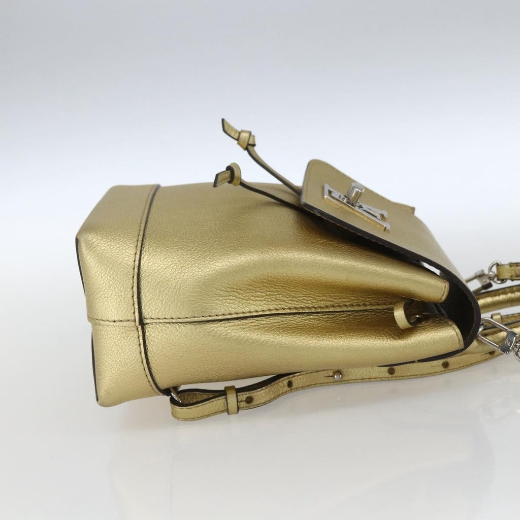 Louis Vuitton Lockme Backpack Leather Gold Leather Backpack Bag (Pre-Owned)