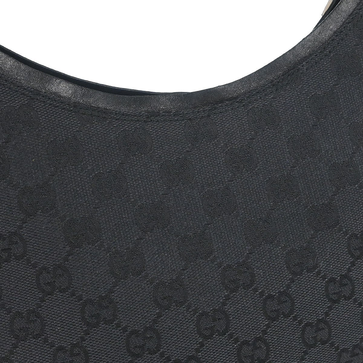 Gucci Vintage Clasp Handle Hobo Gg Canvas Black Canvas Shoulder Bag Bag (Pre-Owned)
