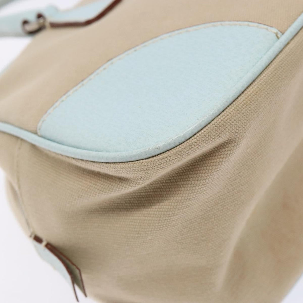 Prada Bauletto Bag Canvas With Leather Beige Canvas Bag (Pre-Owned)