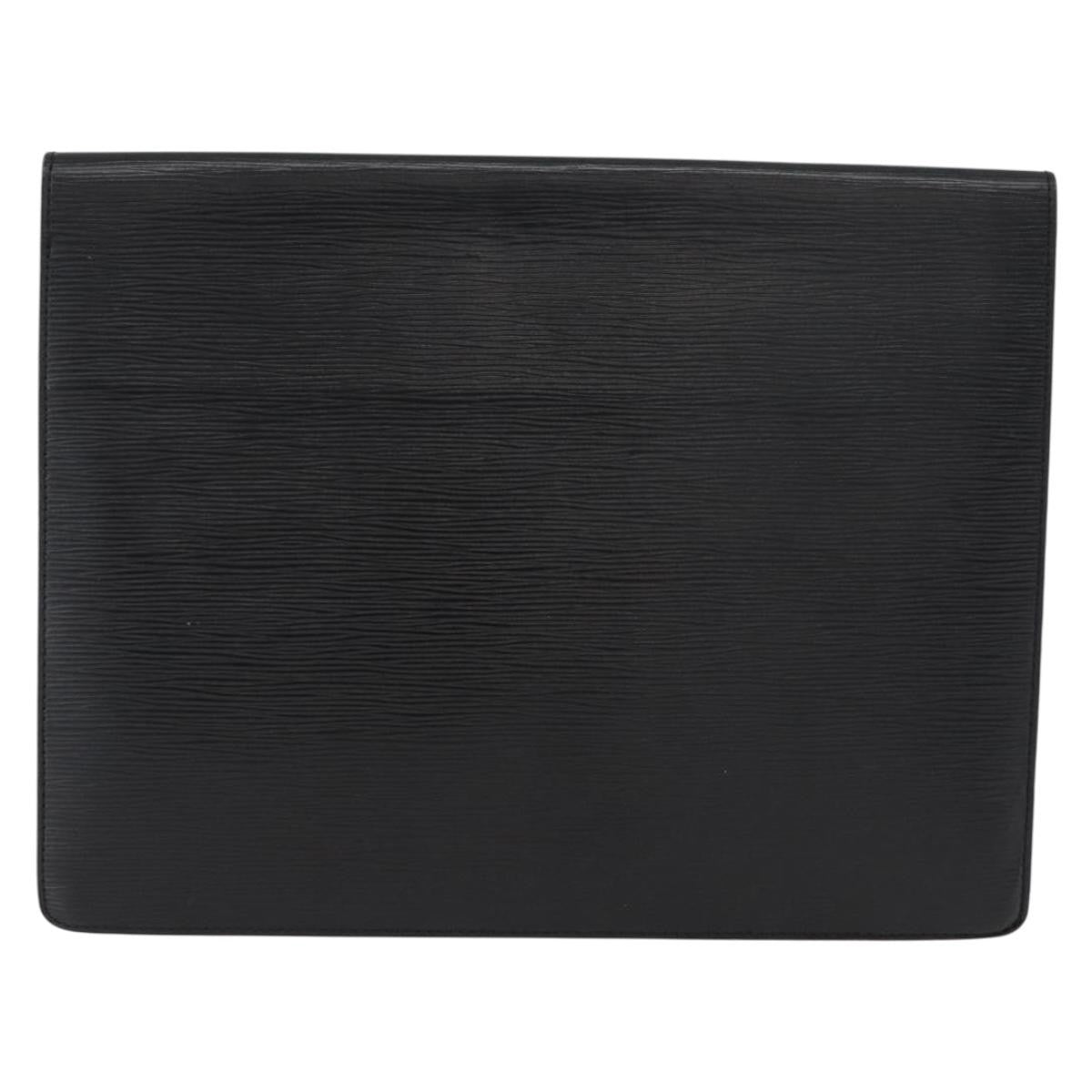 Louis Vuitton Porte-Documents Senateur Bag Epi Leather Black Leather Briefcase Bag (Pre-Owned)