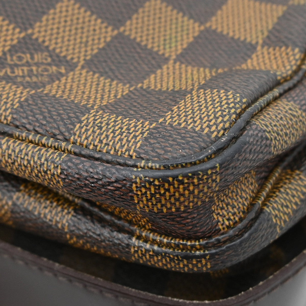 Louis Vuitton Naviglio Handbag Damier Brown Canvas Shoulder Bag Bag (Pre-Owned)