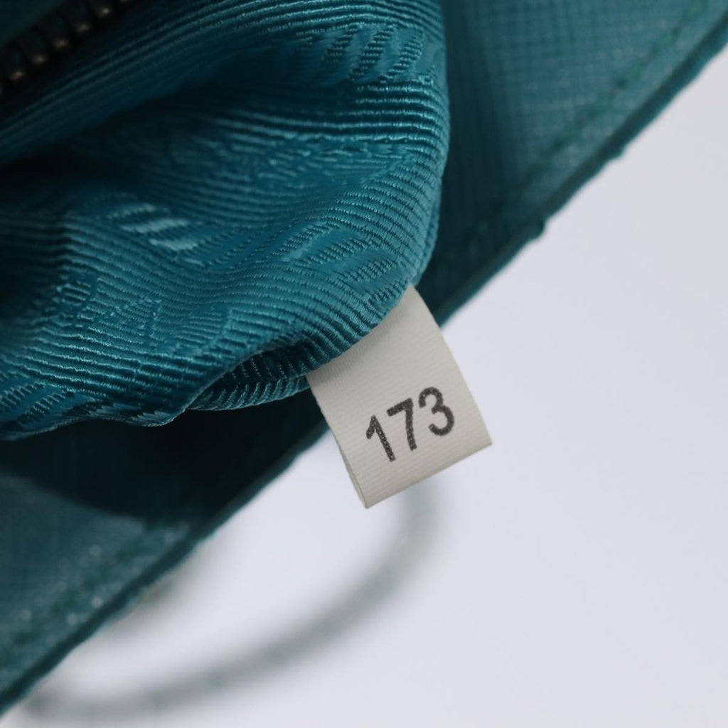 Prada Pushlock Chain Flap Bag Quilted Tessuto Turquoise Nylon Shoulder Bag Bag (Pre-Owned)