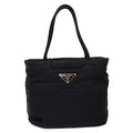 Prada Vintage Zip Handbag Tessuto Black Nylon Handbag (Pre-Owned)