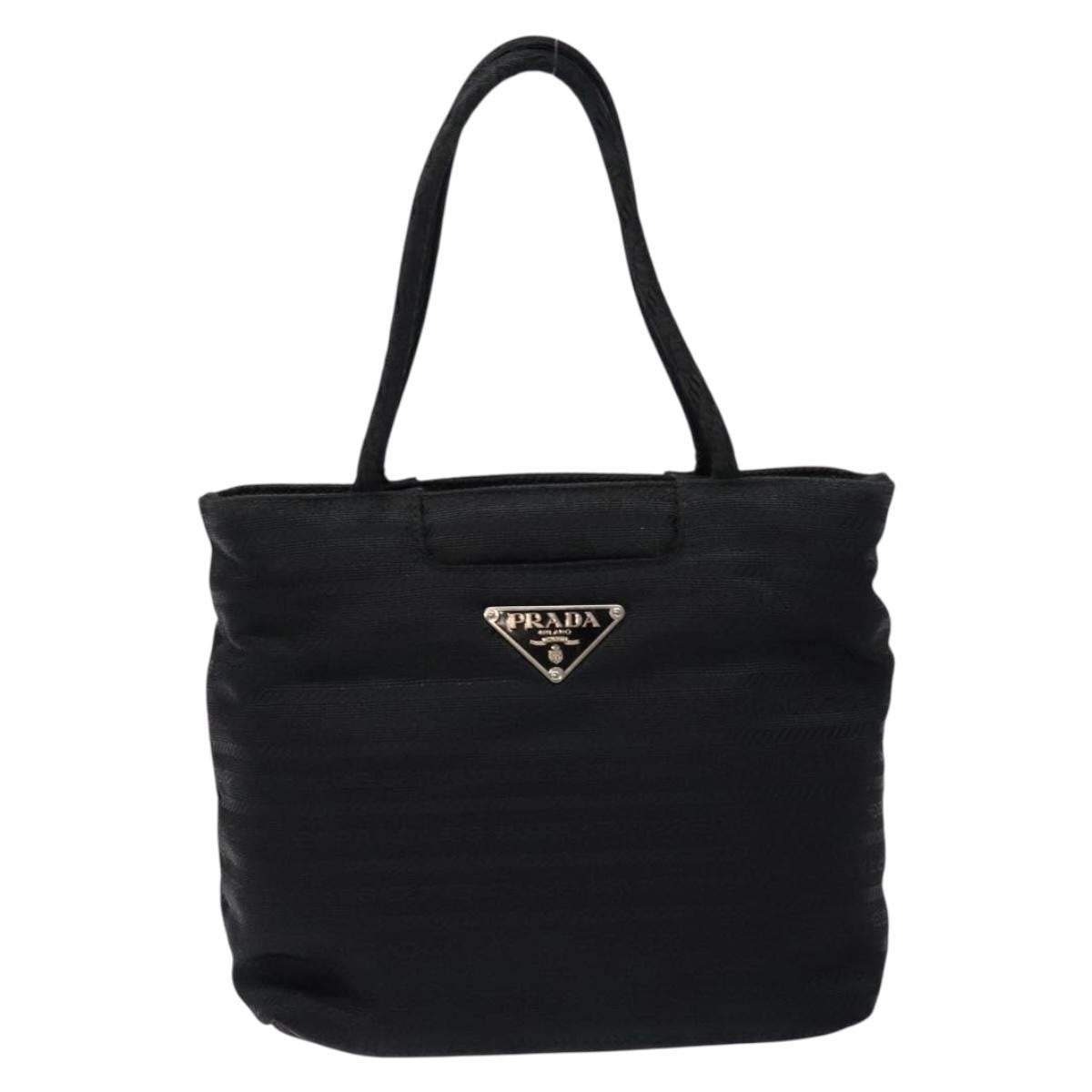 Prada Vintage Zip Handbag Tessuto Black Nylon Handbag (Pre-Owned)