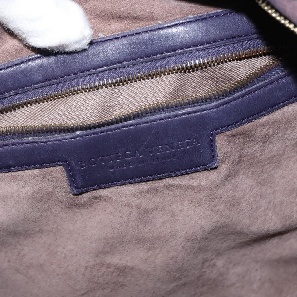 Bottega Veneta Veneta Hobo Pleated Intrecciato Nappa Purple Leather Shoulder Bag Bag (Pre-Owned)