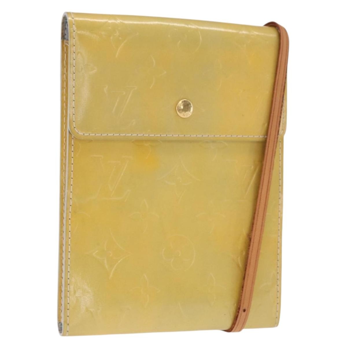 Louis Vuitton Mott Handbag Monogram Vernis Beige Patent_Leather Clutche & Pouche Bag (Pre-Owned)
