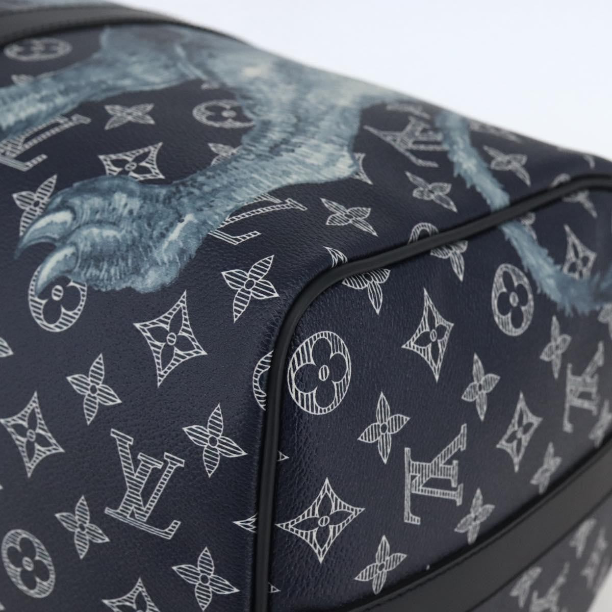 Louis Vuitton Keepall Bandouliere Bag Limited Edition Chapman Savane Monogram Canvas Navy Canvas Travel Bag Bag (Pre-Owned)