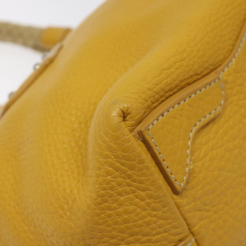 Prada Vintage Handbag Leather Yellow Leather Handbag (Pre-Owned)