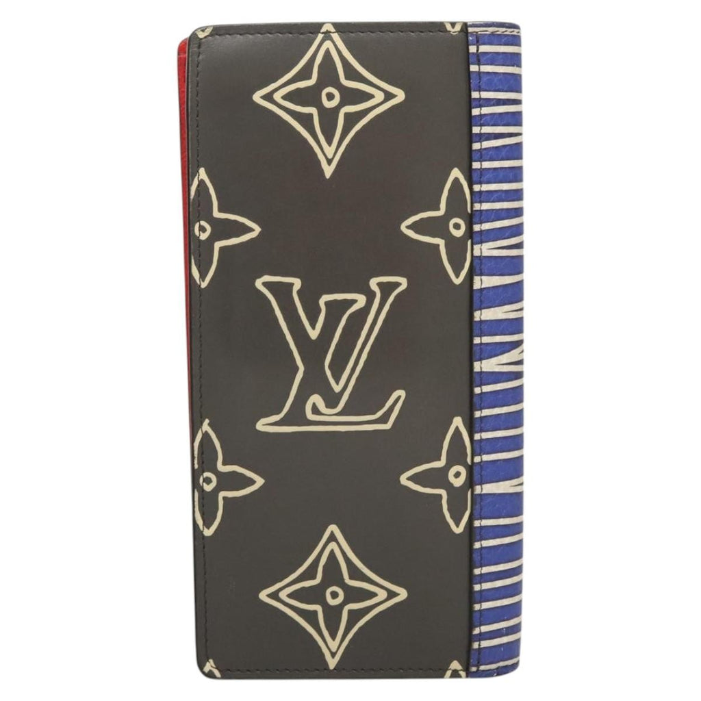 Louis Vuitton Porte Feuille Brother Patchwork Blue Canvas Wallets Accessory (Pre-Owned)