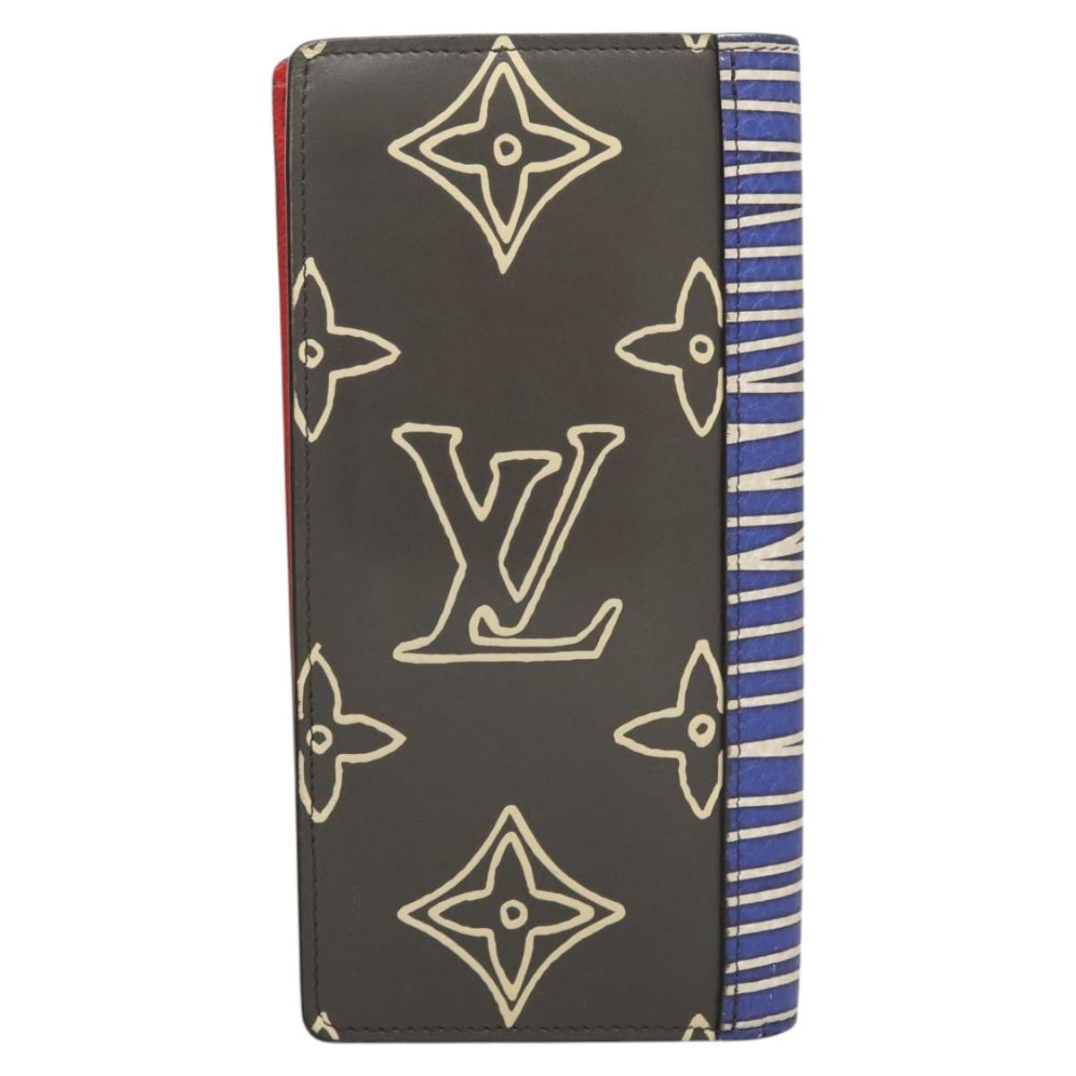 Louis Vuitton Porte Feuille Brother Patchwork Blue Canvas Wallets Accessory (Pre-Owned)