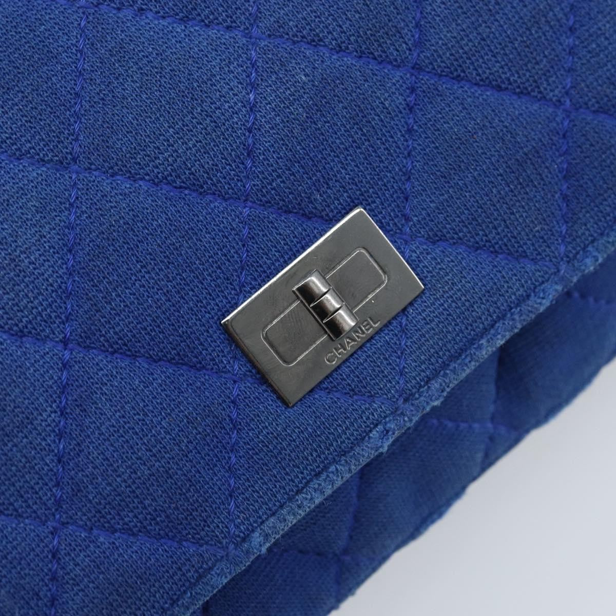 Chanel Wallet On Chain Canvas Navy Canvas Shoulder Bag Bag (Pre-Owned)