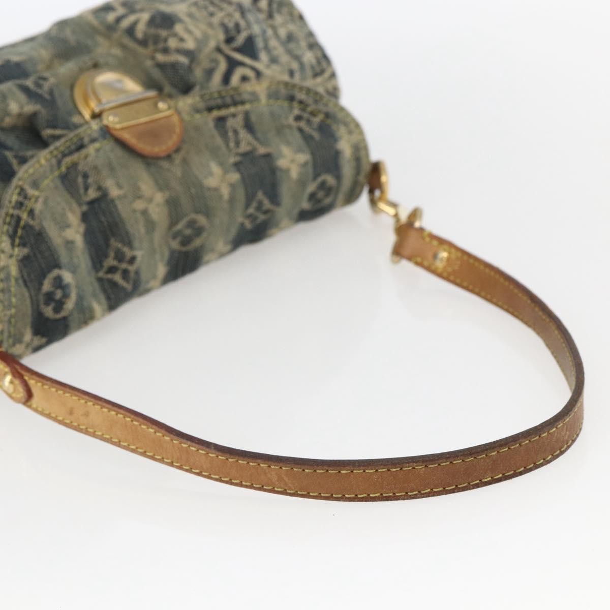 Louis Vuitton Pleaty Raye Handbag Striped Monogram Denim Blue Denim_Jeans Shoulder Bag Bag (Pre-Owned)
