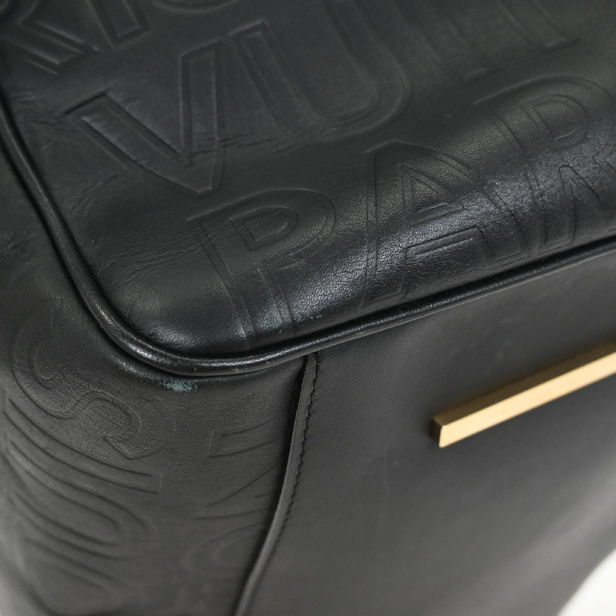 Louis Vuitton Paris Speedy Cube Bag Embossed Leather Black Leather Handbag (Pre-Owned)
