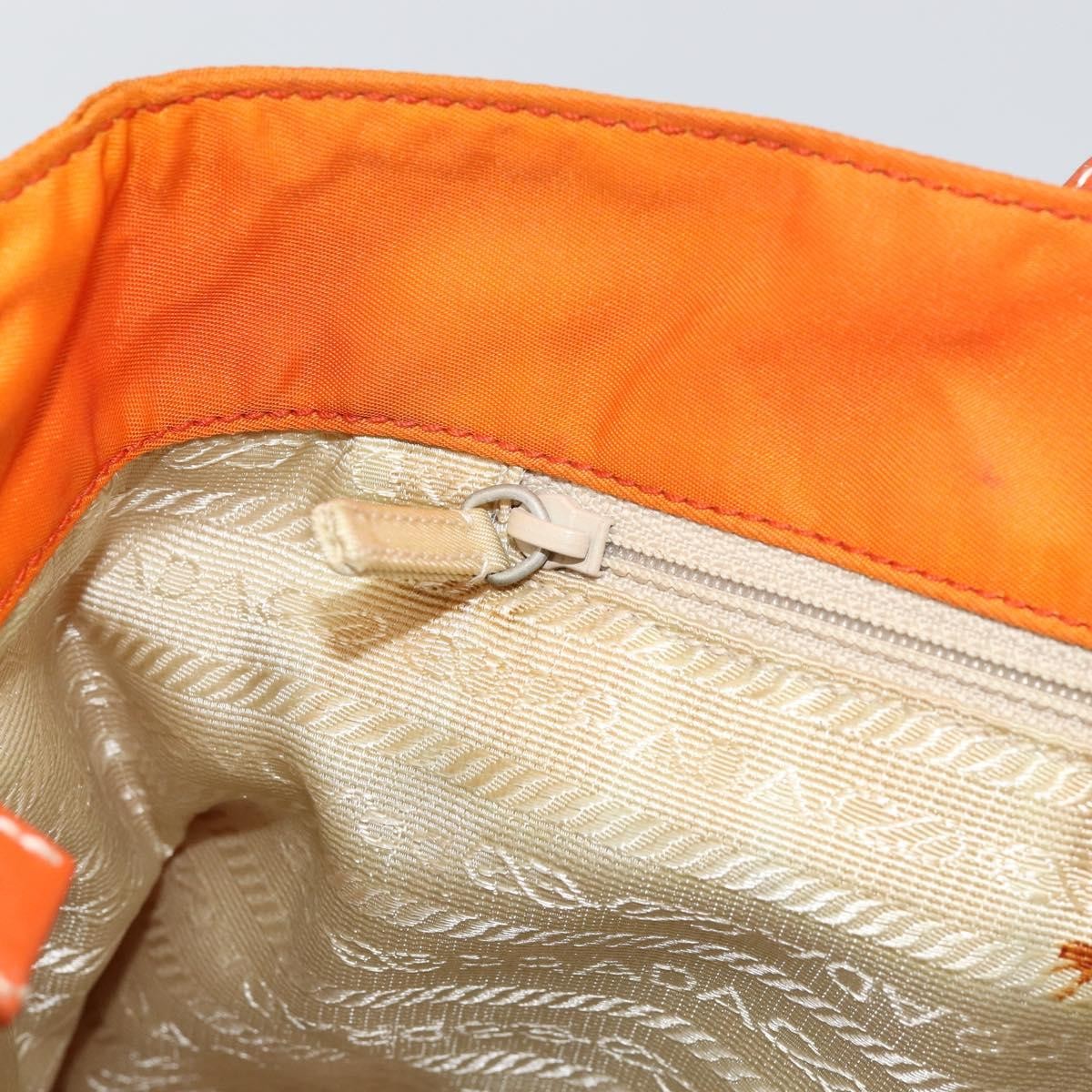 Prada Vintage Tote Tessuto Orange Nylon Tote Bag Bag (Pre-Owned)