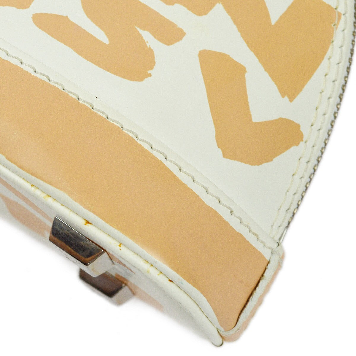Louis Vuitton Alma Handbag Limited Edition Graffiti Leather Beige Leather Handbag (Pre-Owned)
