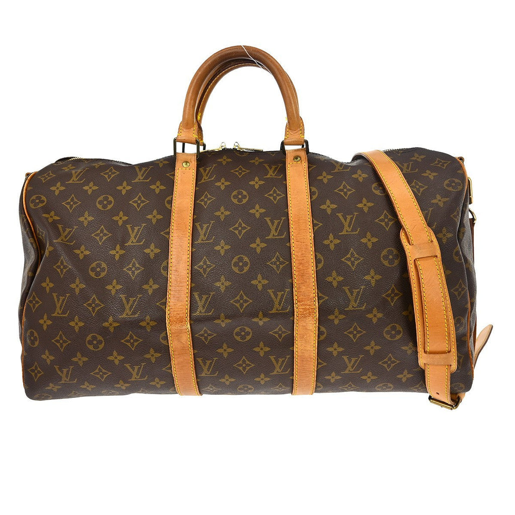 Louis Vuitton Keepall Bandouliere Bag Monogram Canvas Brown Canvas Travel Bag Bag (Pre-Owned)