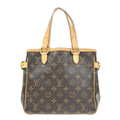 Louis Vuitton Batignolles Handbag Monogram Canvas Brown Leather Handbag (Pre-Owned)