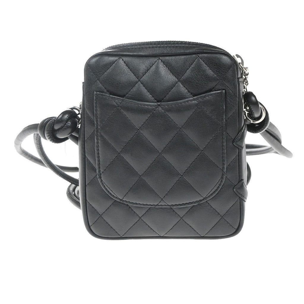 Chanel Cambon Pochette Quilted Leather Black Leather Shoulder Bag Bag (Pre-Owned)