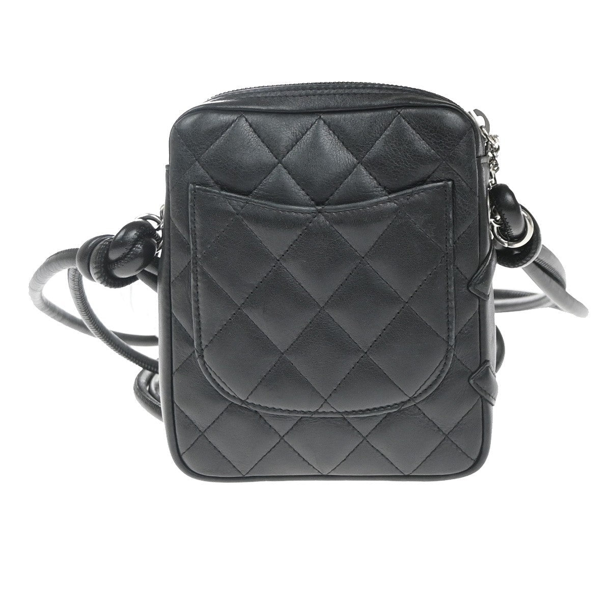 Chanel Cambon Pochette Quilted Leather Black Leather Shoulder Bag Bag (Pre-Owned)