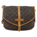 Louis Vuitton Saumur Handbag Monogram Canvas Brown Canvas Shoulder Bag Bag (Pre-Owned)