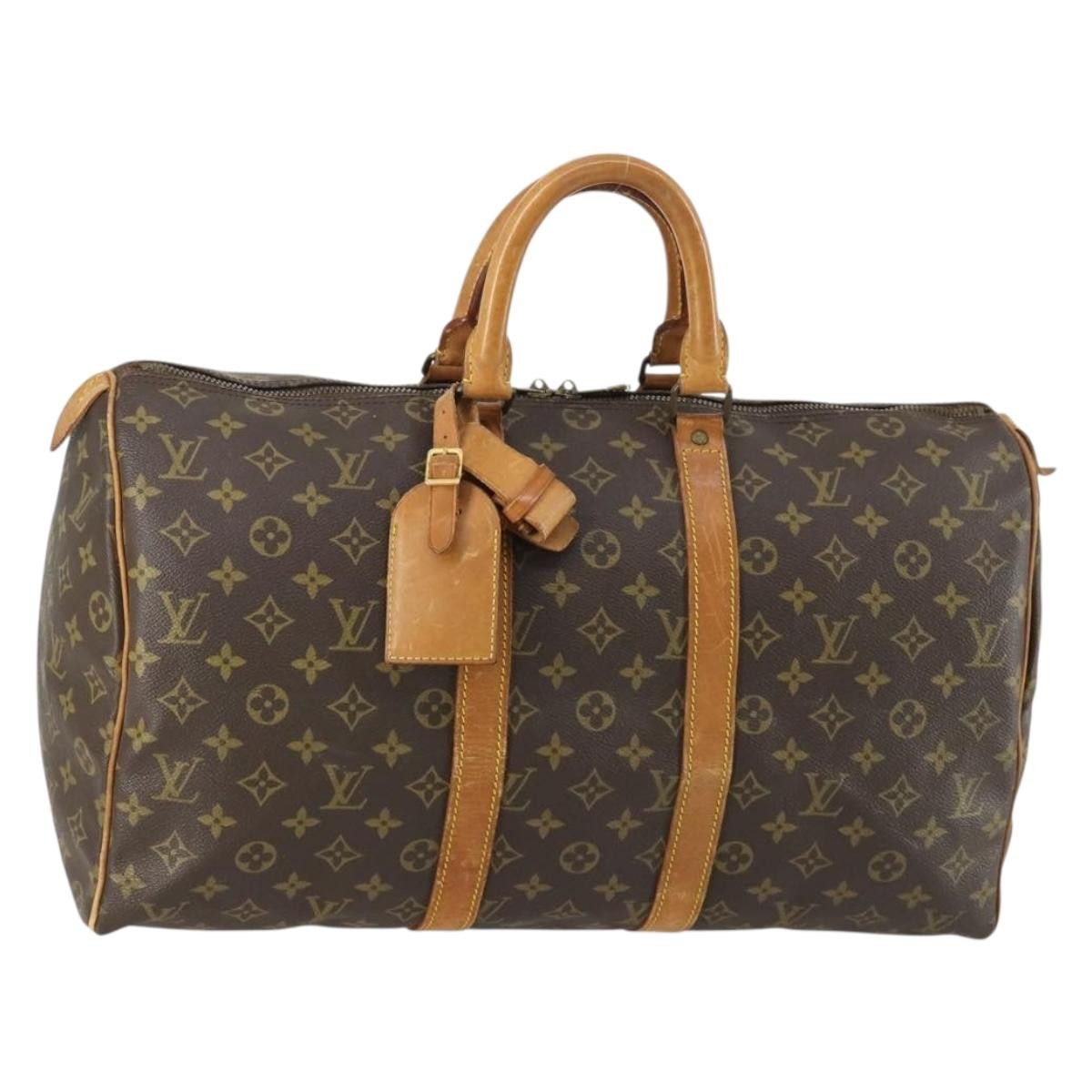 Louis Vuitton Keepall Bag Monogram Canvas Brown Canvas Travel Bag Bag (Pre-Owned)