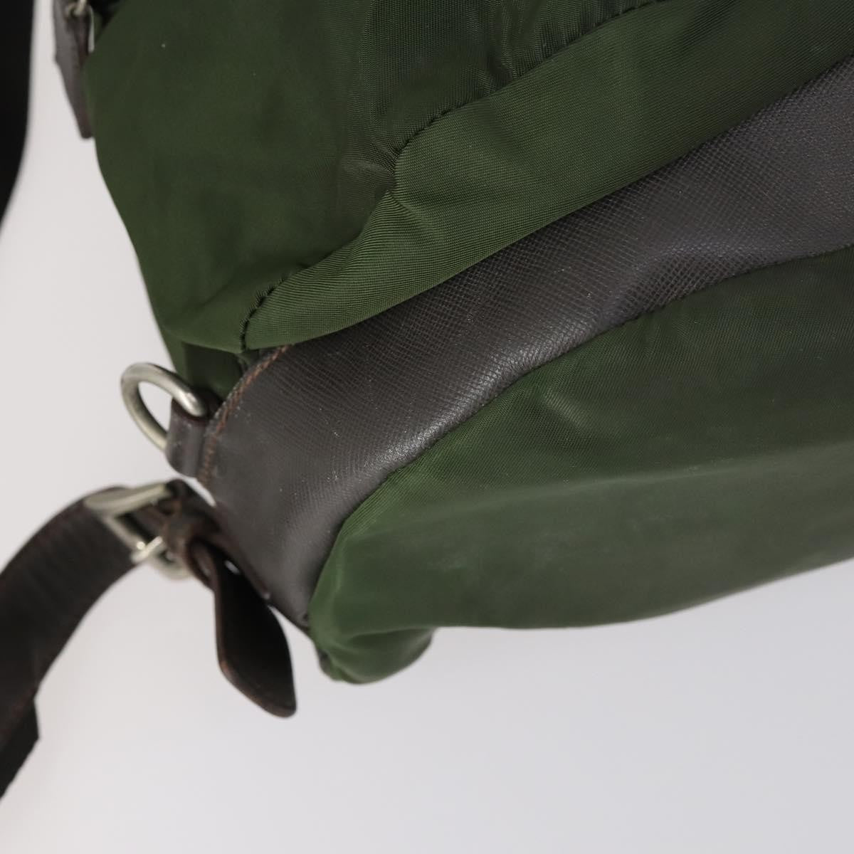 Prada Double Front Pocket Backpack Tessuto Khaki Nylon Backpack Bag (Pre-Owned)