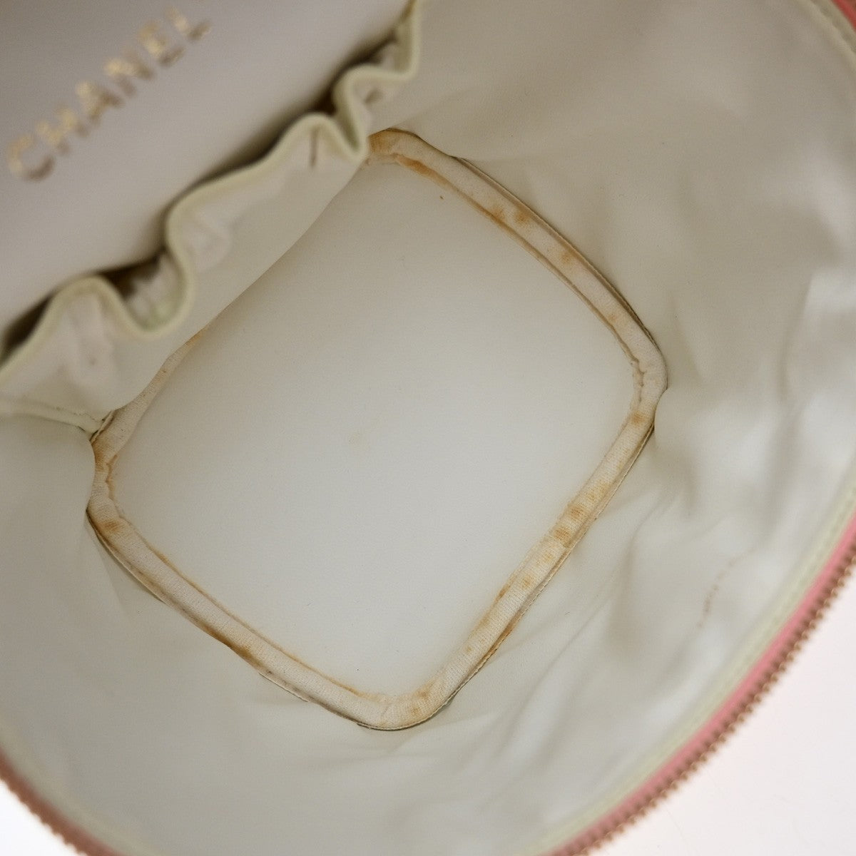 Chanel Vintage Timeless Cosmetic Case Caviar Pink Leather Handbag (Pre-Owned)