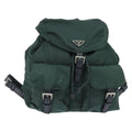 Prada Vela Double Front Pocket Backpack Tessuto With Saffiano Leather Khaki Nylon Backpack Bag (Pre-Owned)