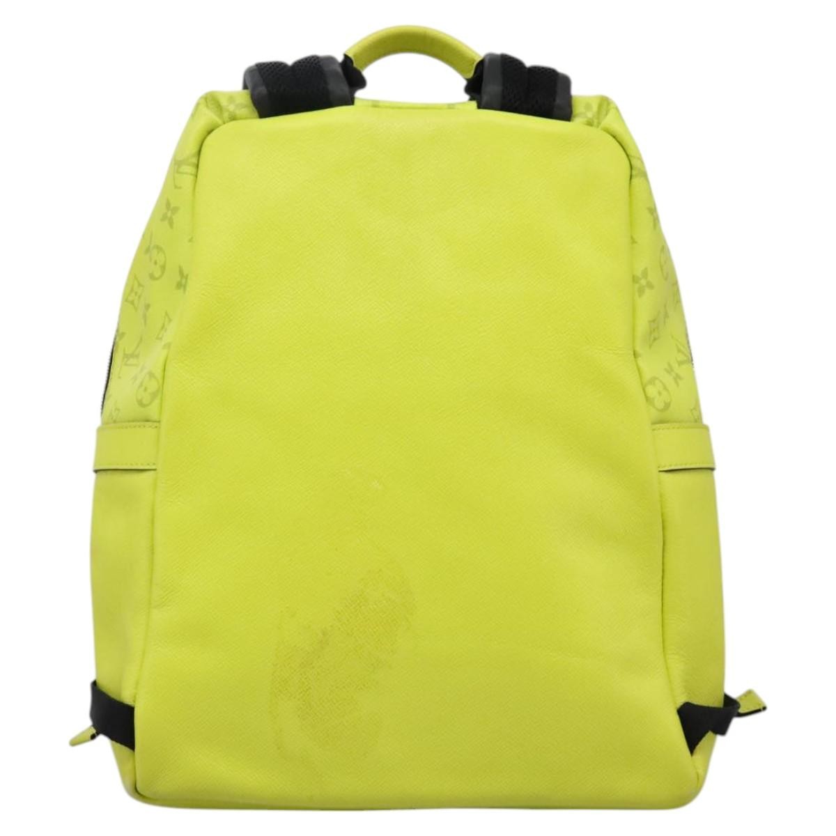 Louis Vuitton Discovery Backpack Monogram Taigarama Yellow Leather Backpack Bag (Pre-Owned)