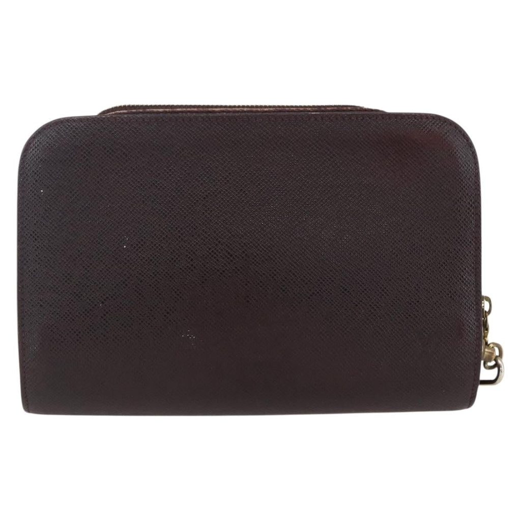 Louis Vuitton Pochette Baikal Clutch Taiga Leather Burgundy Leather Clutche & Pouche Bag (Pre-Owned)