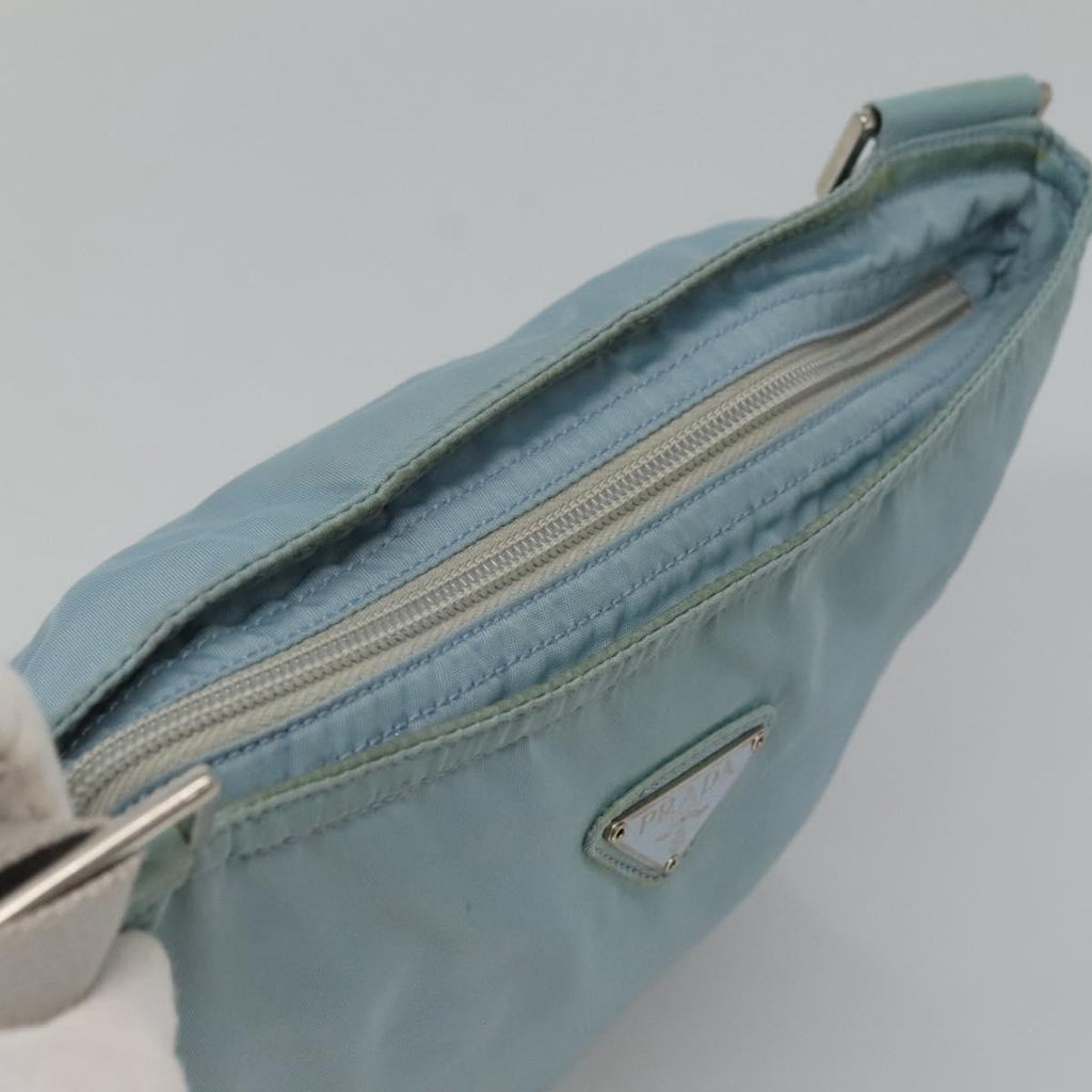 Prada Flat Messenger Bag Tessuto Blue Nylon Shoulder Bag Bag (Pre-Owned)