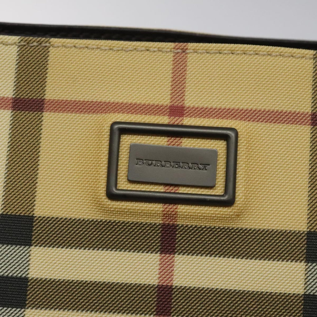 Burberry Nova Check Handbag Nova Check Canvas Beige Canvas Handbag (Pre-Owned)