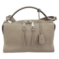 Fendi Selleria Lei Bag Leather Gray Leather Handbag (Pre-Owned)