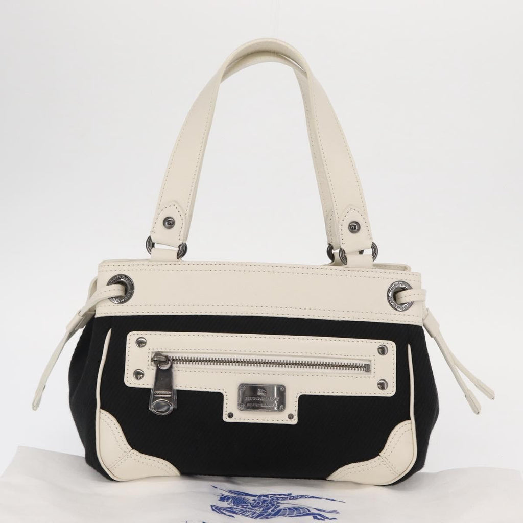 Burberry Vintage Handbag Canvas Black Canvas Handbag (Pre-Owned)
