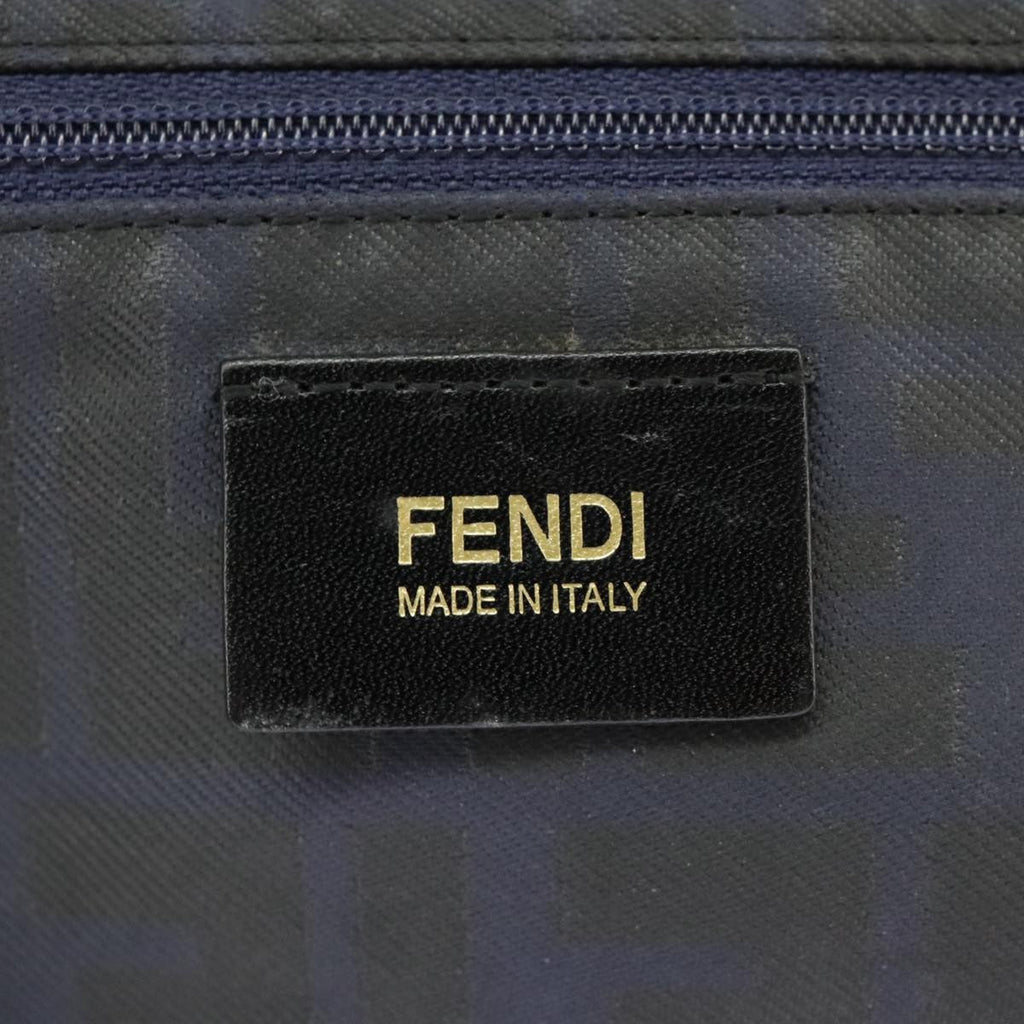 Fendi Zucca Tote Bag Ff Motif Navy Canvas Tote Bag Bag (Pre-Owned)
