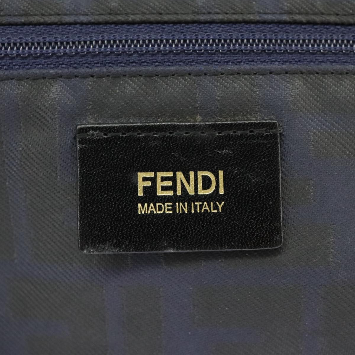 Fendi Zucca Tote Bag Ff Motif Navy Canvas Tote Bag Bag (Pre-Owned)